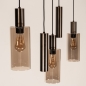 Foto 75703-10: Hanglamp in een koffiekleur met GU10 kokers en champagnekleurige glazen