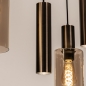 Foto 75703-11: Hanglamp in een koffiekleur met GU10 kokers en champagnekleurige glazen