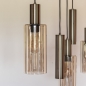 Foto 75703-14: Hanglamp in een koffiekleur met GU10 kokers en champagnekleurige glazen