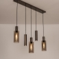 Foto 75703-2: Hanglamp in een koffiekleur met GU10 kokers en champagnekleurige glazen