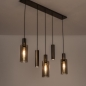 Foto 75703-3: Hanglamp in een koffiekleur met GU10 kokers en champagnekleurige glazen
