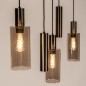 Foto 75703-4: Hanglamp in een koffiekleur met GU10 kokers en champagnekleurige glazen
