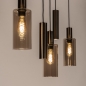 Foto 75703-5: Hanglamp in een koffiekleur met GU10 kokers en champagnekleurige glazen