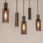 Foto 75703-7: Hanglamp in een koffiekleur met GU10 kokers en champagnekleurige glazen
