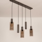 Foto 75703-8: Hanglamp in een koffiekleur met GU10 kokers en champagnekleurige glazen