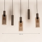 Foto 75704-1: Hanglamp in een donkere taupe kleur met GU10 kokers en champagnekleurige glazen