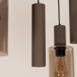 Foto 75704-11: Hanglamp in een donkere taupe kleur met GU10 kokers en champagnekleurige glazen