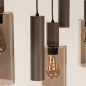 Foto 75704-12: Hanglamp in een donkere taupe kleur met GU10 kokers en champagnekleurige glazen