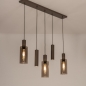 Foto 75704-2: Hanglamp in een donkere taupe kleur met GU10 kokers en champagnekleurige glazen