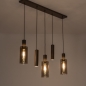 Foto 75704-3: Hanglamp in een donkere taupe kleur met GU10 kokers en champagnekleurige glazen