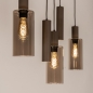 Foto 75704-4: Hanglamp in een donkere taupe kleur met GU10 kokers en champagnekleurige glazen