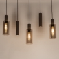 Foto 75704-5: Hanglamp in een donkere taupe kleur met GU10 kokers en champagnekleurige glazen