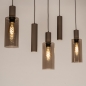 Foto 75704-6: Hanglamp in een donkere taupe kleur met GU10 kokers en champagnekleurige glazen