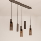 Foto 75704-7: Hanglamp in een donkere taupe kleur met GU10 kokers en champagnekleurige glazen