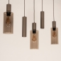 Foto 75704-8: Hanglamp in een donkere taupe kleur met GU10 kokers en champagnekleurige glazen