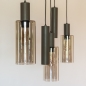 Foto 75704-9: Hanglamp in een donkere taupe kleur met GU10 kokers en champagnekleurige glazen