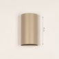 Foto 75711-1: Beige halfronde wandlamp met aan twee kanten licht