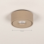 Foto 75715-8: Strakke en zeer platte, led opbouwspot van slechts 5,5 cm dik in taupe kleur. 