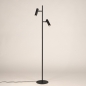 Foto 75718-3: Strakke zwarte vloerlamp met twee verstelbare spots