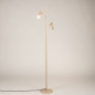 Foto 75719-2: Strakke beige vloerlamp met twee verstelbare spots
