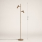 Foto 75720-13: Strakke taupekleurige vloerlamp met twee verstelbare spots