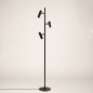 Foto 75727-10: Strakke zwarte vloerlamp met drie verstelbare spots