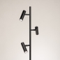 Foto 75727-2: Strakke zwarte vloerlamp met drie verstelbare spots