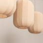 Foto 75734-10: Japandi hanglamp met drie lampion kappen in beige kleur