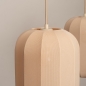 Foto 75734-11: Japandi hanglamp met drie lampion kappen in beige kleur