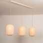 Foto 75734-3: Japandi hanglamp met drie lampion kappen in beige kleur