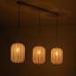 Foto 75734-4: Japandi hanglamp met drie lampion kappen in beige kleur