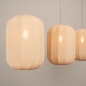 Foto 75734-7: Japandi hanglamp met drie lampion kappen in beige kleur