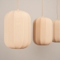 Foto 75734-8: Japandi hanglamp met drie lampion kappen in beige kleur