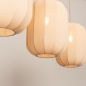 Foto 75734-9: Japandi hanglamp met drie lampion kappen in beige kleur