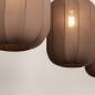 Foto 75736-10: Japandi hanglamp met drie lampion kappen in bruin kleur