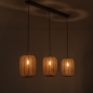 Foto 75736-4: Japandi hanglamp met drie lampion kappen in bruin kleur