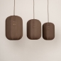 Foto 75736-5: Japandi hanglamp met drie lampion kappen in bruin kleur