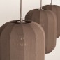 Foto 75736-7: Japandi hanglamp met drie lampion kappen in bruin kleur