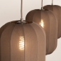 Foto 75736-8: Japandi hanglamp met drie lampion kappen in bruin kleur