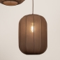 Foto 75740-10: Hanglamp XL in japandi stijl met drie lampionnen van bruine stof