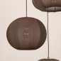 Foto 75740-12: Hanglamp XL in japandi stijl met drie lampionnen van bruine stof