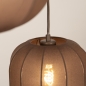 Foto 75740-15: Hanglamp XL in japandi stijl met drie lampionnen van bruine stof