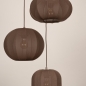 Foto 75740-9: Hanglamp XL in japandi stijl met drie lampionnen van bruine stof