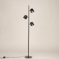 Foto 75746-3: Zwarte staande vloerlamp met drie spots