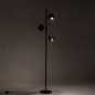 Foto 75746-4: Zwarte staande vloerlamp met drie spots