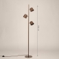 Foto 75747-1 maatindicatie: Chocolade bruine vloerlamp met drie spots