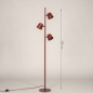 Foto 75750-1 maatindicatie: Rode vloerlamp met drie spots
