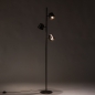 Foto 75752-4: Donkerbrons / koffiebruine staande vloerlamp met drie spots