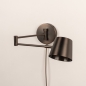 Foto 75753-3: Koffiebruine wandlamp met verstelbare knikarm en metalen kap