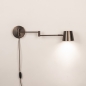Foto 75753-4: Koffiebruine wandlamp met verstelbare knikarm en metalen kap